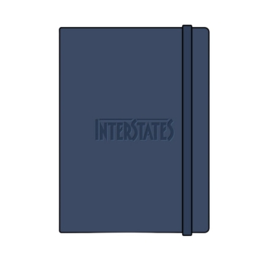 Large Soft Journal with Debossed Interstates Logo Navy Blue